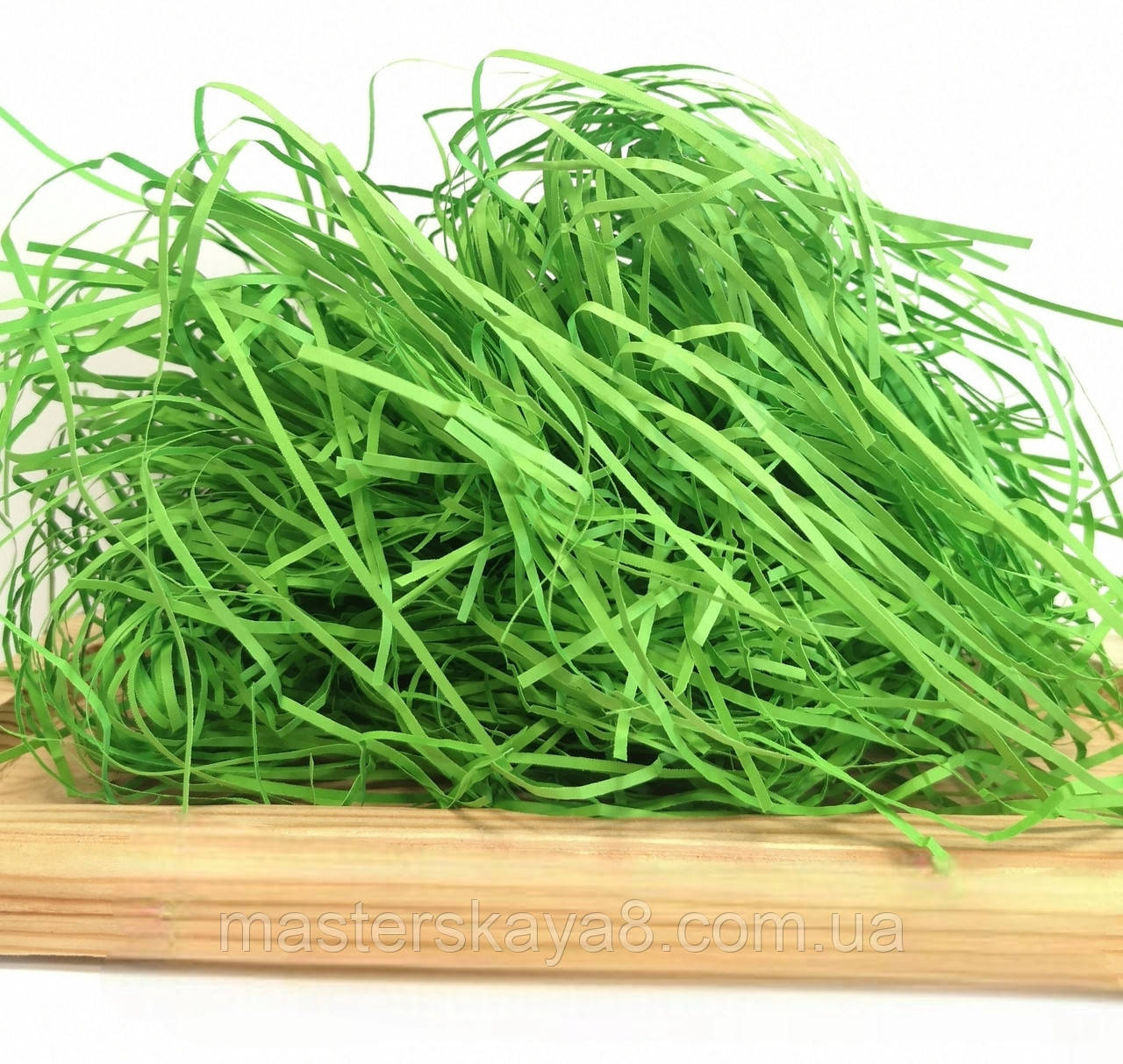 ОПТ 500 грам Паперова стружка 2мм, колір зелений яскравий