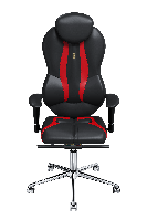 Компьютерное эргономичное кресло KULIK SYSTEM GRAND, Черный с красным (ID 0402)