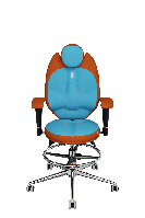 Эргономичное кресло для подростков KULIK SYSTEM TRIO, Оранжевый с бирюзовым (ID 1403)