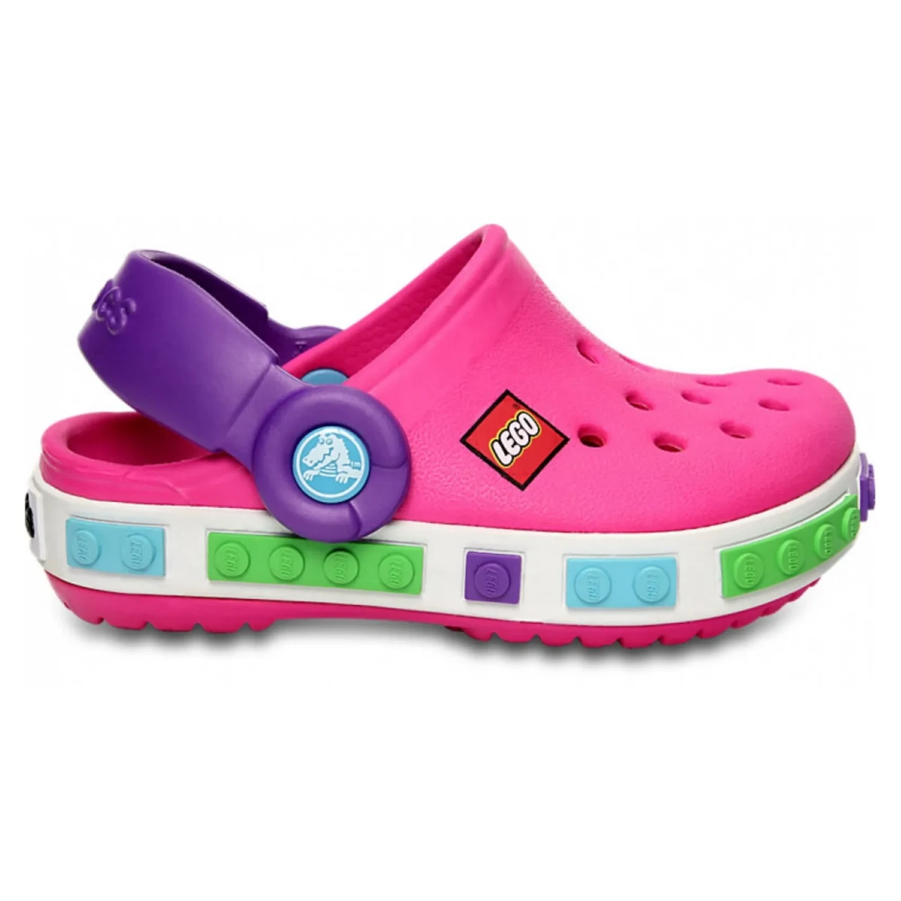 Crocs Kids' Crocband LEGO Fuchsia — Дитячі Сабо Крокс Крокбенд LEGO Фуксія — Оригінал