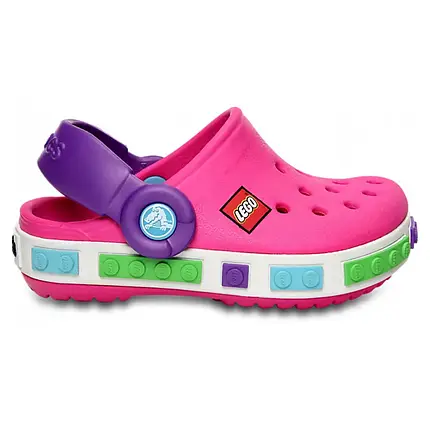 Crocs Kids' Crocband LEGO Fuchsia — Дитячі Сабо Крокс Крокбенд LEGO Фуксія — Оригінал, фото 1