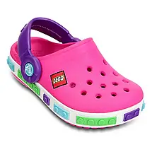 Crocs Kids' Crocband LEGO Fuchsia — Дитячі Сабо Крокс Крокбенд LEGO Фуксія — Оригінал, фото 3
