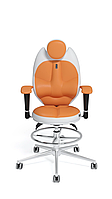 Эргономичное кресло для подростков KULIK SYSTEM TRIO, Белый с оранжевым (ID 1 401)