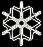 Неоновая фигура новогодняя снежинка 40х40 см с эффектом падающей LED капли холодный белый