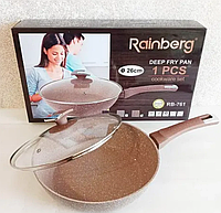 Сковорода + кришка з мармуровим антипригарним покриттям Rainberg RB-761 26 см