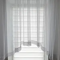 Готовая белая короткая пошитая тюль занавеска гардина арка в кухню веранду гостинную коридор спальню