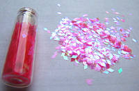Пленка для эффекта "Битое стекло" порезанная в колбочках розовая