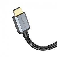 Кабель HDMI Hoco US03 1m v2.1 8K Ultra HD з нейлоновим обплетенням і позолоченими конекторами, чорний