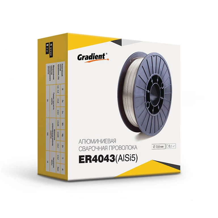 Зварювальний дріт алюмінієвий GRADIENT ER4043 Ø0,8 мм (0,5 кг) AlSi5