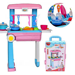 Детская кухня на колесах Happy Chef 2в1 / Большая кухня в чемодане / Игровой набор