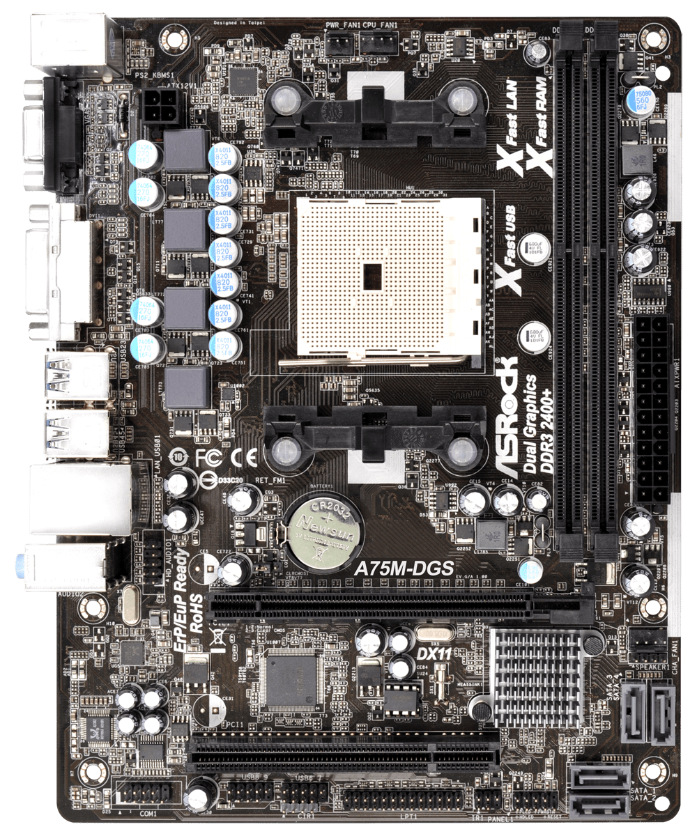 НАДІЙНА Плата під AMD Socket FM1 ASRock A75M-DGS на DDR3, з USB 3.0, SATA 3 sFM1 з ГАРАНТІЄЮ
