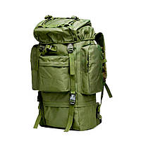 Тактический Рюкзак с подсумками на 70 л A21 (65х16х35 см) / Армейский мужской рюкзак Олива