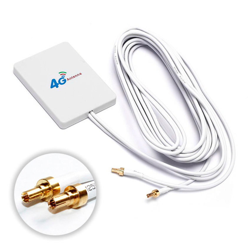 Антена 4G 3G LTE виносна подвійна MIMO 2x 7dBi CRC9 700-2700 МГц, підсилювання сигналу для USB модемів, роутерів