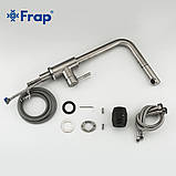 Змішувач для кухні з висувним виливом Frap F60899, сатин, фото 7