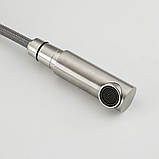 Змішувач для кухні з висувним виливом Frap F60899, сатин, фото 5