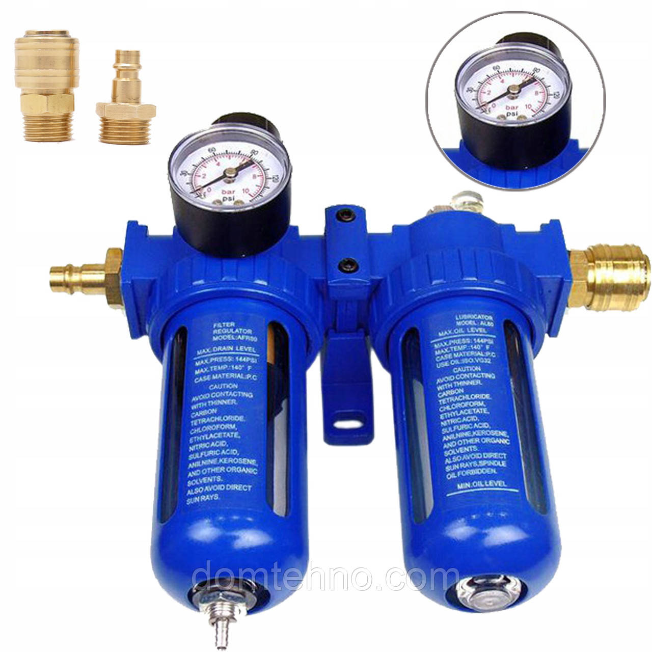 Повітряний фільтр, блок підготовки та очистки повітря для компресора, Регулятор тиску 1/2 Mar-Pol M80692