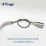 Змішувач для кухні з висувним виливом Frap F60899-1, сатин, фото 5