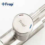 Змішувач для кухні з висувним виливом Frap F60899-1, сатин, фото 4