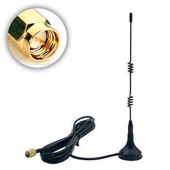 Антена виносна зовнішня 415-433 мГц 7 DBI SMA Male 3 метри з магнітом, для радіостанцій, систем автоматики