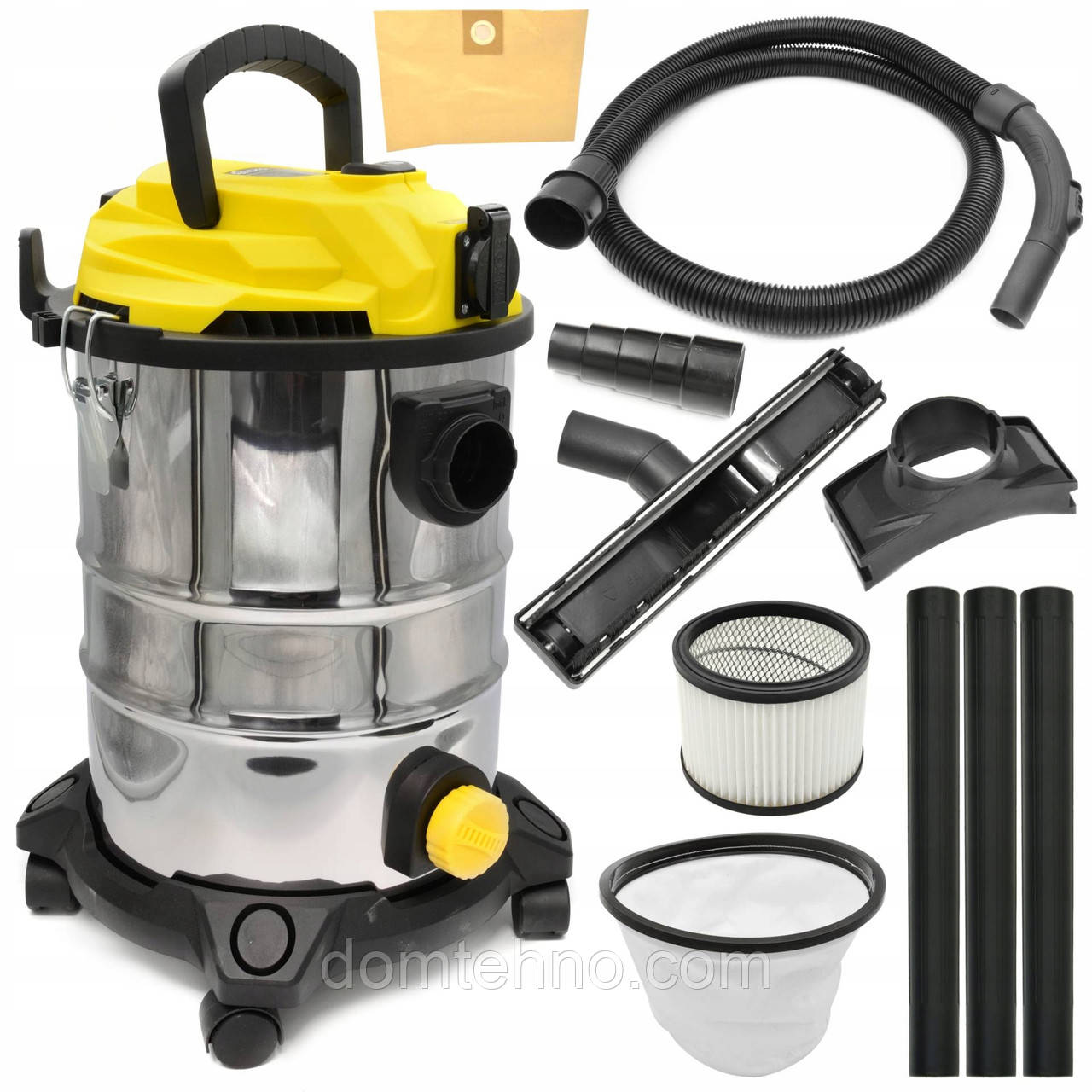 Промисловий пилосос для вологого та сухого прибирання 25 л з розеткою + аксесуари G81088 1800W