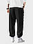 Чоловічі спортивні штани оверсайз із принтом, колір світло-сірий, чорний, розмір S/L, фото 6