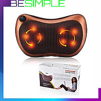 Роликовий масажер для спини і шиї Massage pillow GHM 8028 / Масажна подушка! Найкраща ціна