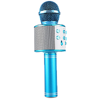 Микрофон караоке Wester WS-858 - беспроводной Bluetooth микрофон для караоке с плеером Голубой (b531)! Лучший