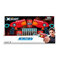 Набор скорострельных бластеров X-Shot Red 36432R EXCEL MK 3 Double , Land of Toys