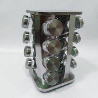 Органайзер для спецій нержавіюча сталь на 16 скляних ємностей Н28 см ( шт )