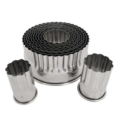 Вирубки неіржавкі для печива рифлені краї (набір 12 шт) — E-87, сріблястий, фото 1