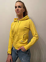 Жіноча бавовняна вітровка-олімпійка яскраво-жовтого кольору