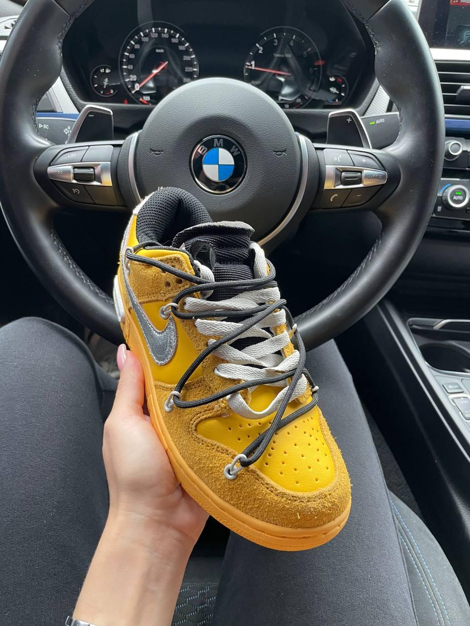 Yellow cheap white nikes