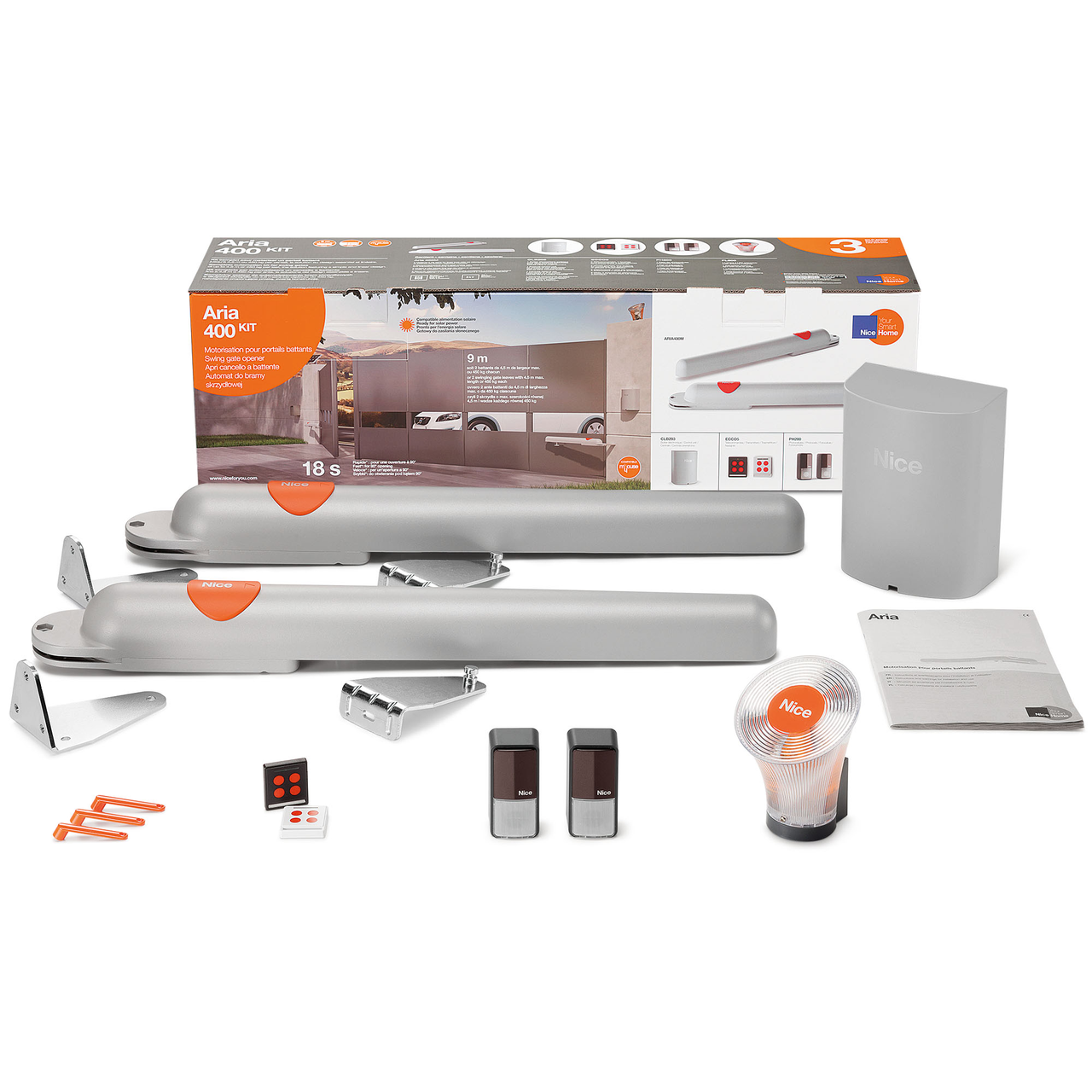 Nice Home Aria 400 KIT — автоматика для розпашних воріт (стулка довжиною до 4,5 м і вагою до 450 кг)