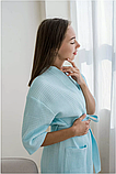 Вафельний жіночий халат кімоно ментол подарунок дружині дівчині, фото 3