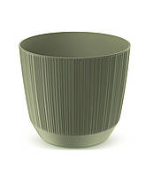 Горшок для цветов Prosperplast Ryfo Round, цветочный пластиковый круглый вазон для растений, 2.5 л, Зеленый