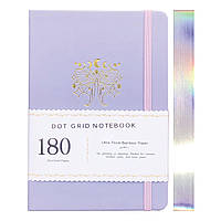 Блокнот в крапку А5 для Bullet Journal Бузковий зі сріблястим зрізом 80 аркушів 180 г/м² (BUKE-007)