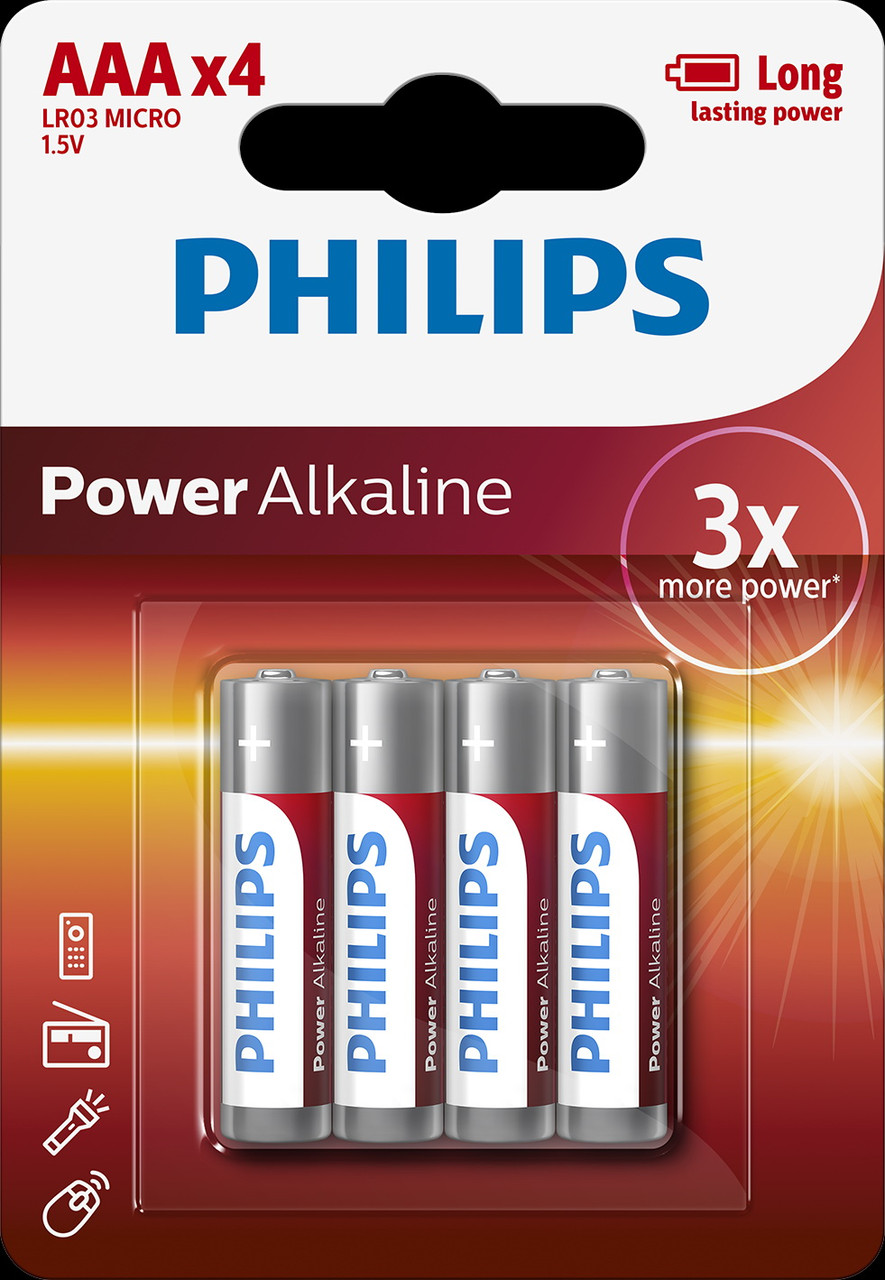 Батарейка PHILIPS Power Alkaline AAA/LR-03 - фото 2 - id-p305946932