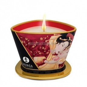 Масажна свічка Shunga Massage Candle — Sparkling Strawberry Wine, 170 мл, з афродизіаками
