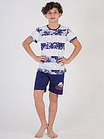 Комплект для мальчика футболка шорты 0047, Синий, Рост 146-152 (11-12 лет)