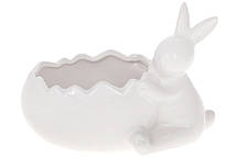 Ваза-кашпо декоративна Кролик білий 20 см Гранд Презент 733-387