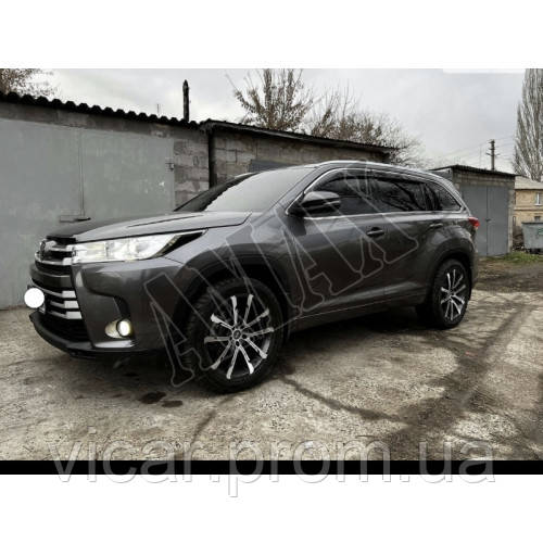 Дефлекторы дверей - ветровики - с хромовым кантом для Toyota Highlander - фото 5 - id-p1495557010