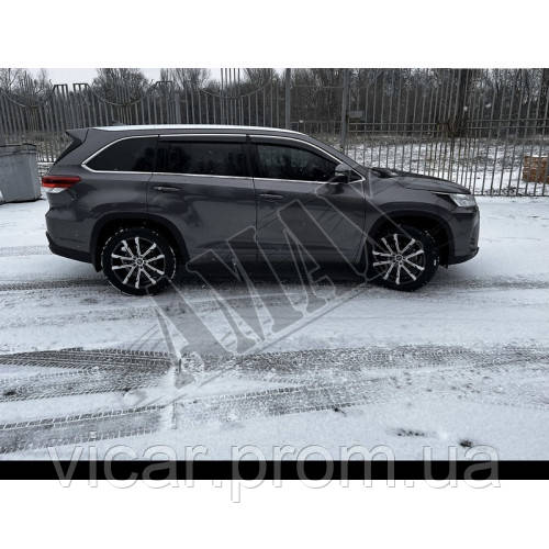 Дефлекторы дверей - ветровики - с хромовым кантом для Toyota Highlander - фото 2 - id-p1495557010