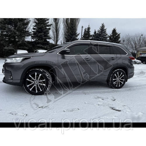 Дефлекторы дверей - ветровики - с хромовым кантом для Toyota Highlander - фото 10 - id-p1495557010