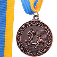 Медаль спортивная с лентой Футбол C-7020 Бронзовый (33508319)