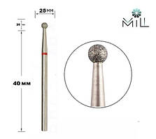 Насадка алмазна Куля 2.5 мм червона Mill