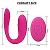 Вібратор electric sucking massager регульований подвійний рожевий з пультом ДК, фото 2