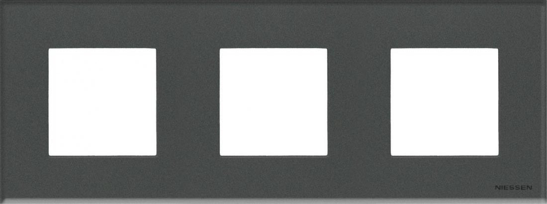 Рамка 3 посту ABB Niessen Zenit N2273 CF Графіт скло (2CLA227300N3801)