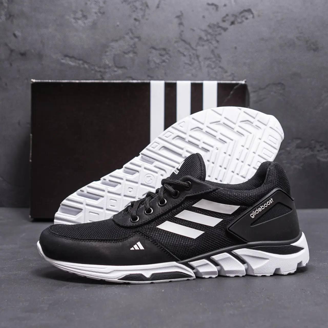 Мужские летние кроссовки сетка Adidas (Адидас) Originals Ozelia Black, текстильные кеды черные, Мужская обувь - фото 8 - id-p1796676195