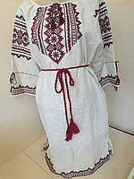 Женское платье Вышиванка натуральный лен ручная вышивка крестиком 44 46 48 50 52 54 44