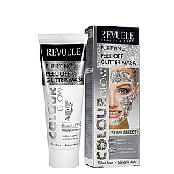 Маска плівка для обличчя очищувальна Revuele Color Glow Purifying Peel-Off Glitter Mask